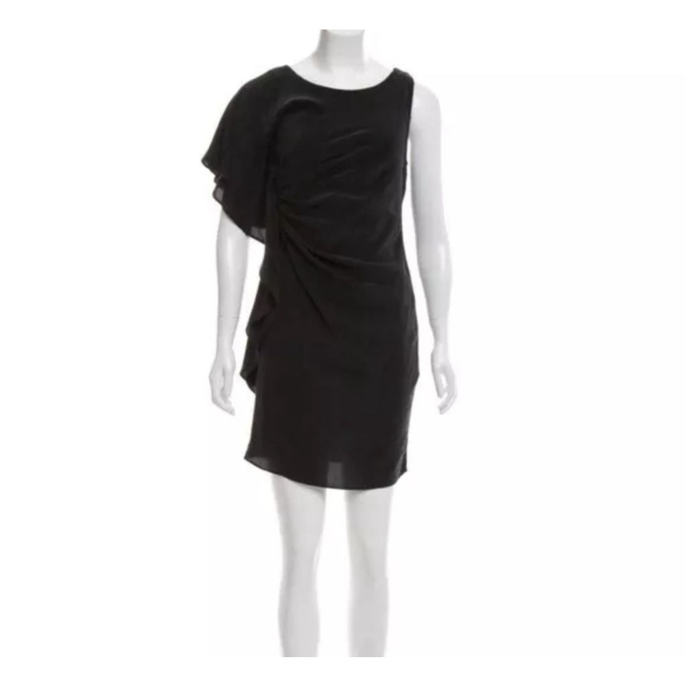 Women's Maje Black Silk Drape Sheath Dress Size 1
